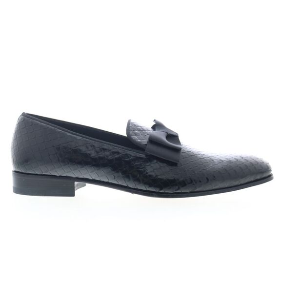 Mezlan Mens Snake Embossed Loafer Black Shoes (NWT) - Picture 1 of 7